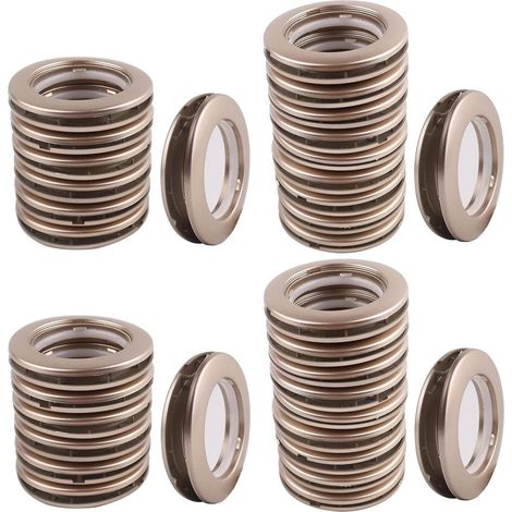 Paquet de 32 Oeillets Rideaux à Clipser, diamètre intérieur 1-9/16 "(40 mm) Anneaux Rideaux Douche Romain kit d’œillets pour Rideau Outil d’ œillet à battant Accessoire (Café) (1/5)