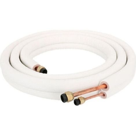 Coppia di tubi a spirale per condizionatore d'aria da 3 metri, tubo in rame isolato da 1/4 di pollice e 3/8 di pollice, ricambi per condizionatore d'aria, tubo refrigerante (1/4)