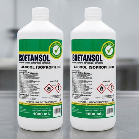 2 x 1 - IPA ISOETANSOL 100AE, Isopropanol, Alcool Isopropylique, Nettoyage d'imprimantes 3D, Electronique, Nettoyant pour Cuves a Ultrasons, Multi-usages - 2 Litres