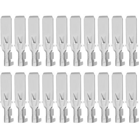 20 Pièces Connecteurs de Fil de 9,5 Mm Fiches Plates en Laiton Bornes à Sertir de Fil Zone de Section Transversale 4 Mm² Adaptées Aux Pièces Automobiles Appareils Ménagers Argent (1/5)