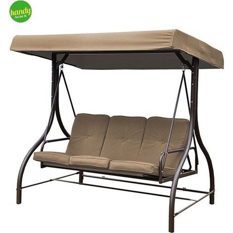 Dondolo 3 posti "Katay" altalena da giardino e veranda reclinabile a letto 194 cm (1/6)
