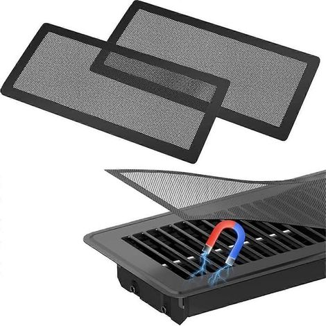 Set mit 4 magnetischen Lüftungsgittern für Böden und Wände/Decken – 14 x 30 cm große Maschenfilter zum Auffangen von Schmutz (1/5)