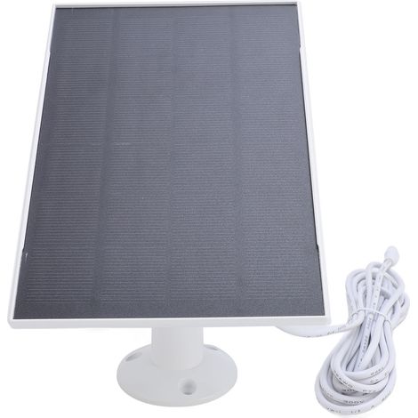 Panneau solaire 8 W pour caméra de mangeoire à oiseaux, étanche IP66, montage à 360°, sonnette vidéo, compatible avec les caméras à batterie rechargeable, blanc. (1/5)