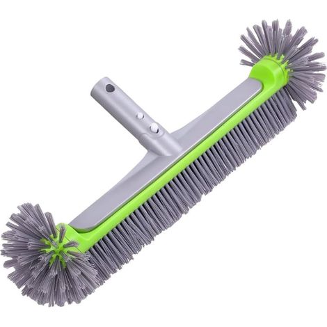 Balai brosse piscine 17,5 pouces – Tête semi-sphérique avec poils en nylon – Poignée inclinée 45° – Convient pour Système EZ-Clip pour installation rapide (1/5)