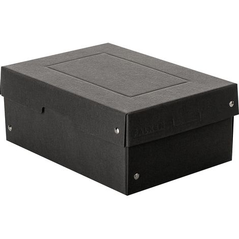 Falken PureBox Black Made in Germany 100 mm di altezza DIN A5. Scatola portaoggetti con coperchio in robusto cartone riciclato blu angelo vegano scatola regalo per il trasporto scatola multiuso (1/5)