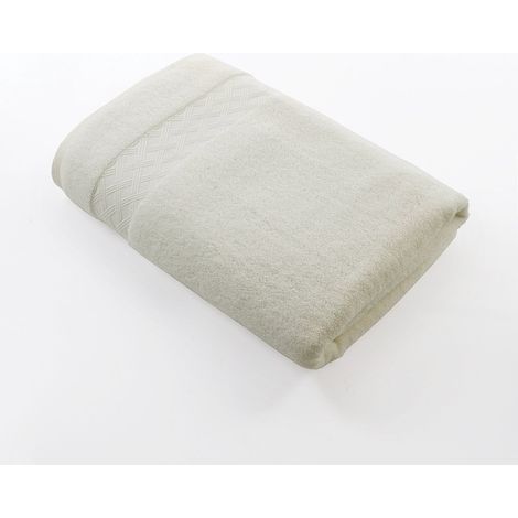 Serviette de bain extra épaisse, 70 x 140 cm, pur coton, serviette de haute qualité, serviette de bain absorbante en pur coton pour adultes, hommes et femmes, Beige 1 (1/2)