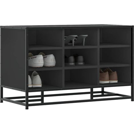 Schuhbank Schwarz 84x40x53,5 cm Holzwerkstoff und Metall