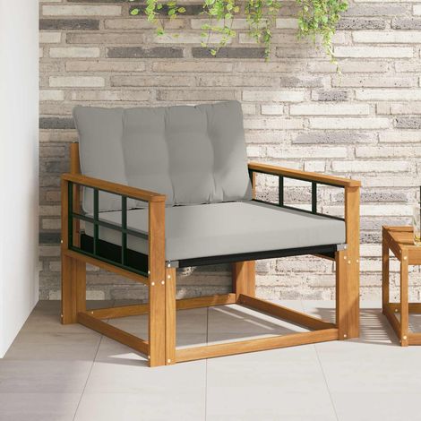 Outdoor-Sofagarnitur Massives Akazienholz und Textilene Natur
