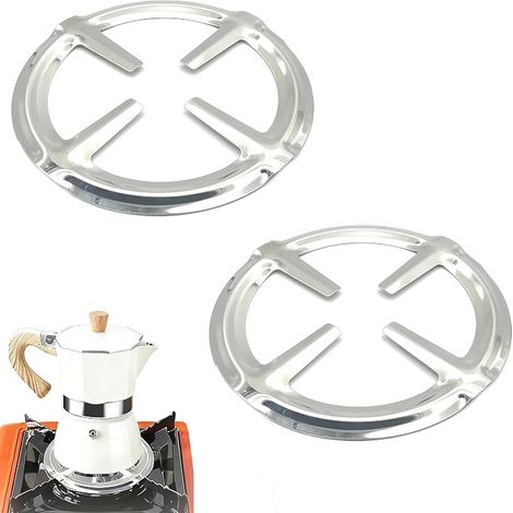 2 Piece Mocha Pot Cooker Stand Pot Reducer Ring Stand Coffee Maker Shelf Accessories Reducer, Cast Iron Gas Cooker and Gas Ring Reducer (Black) (1/5)