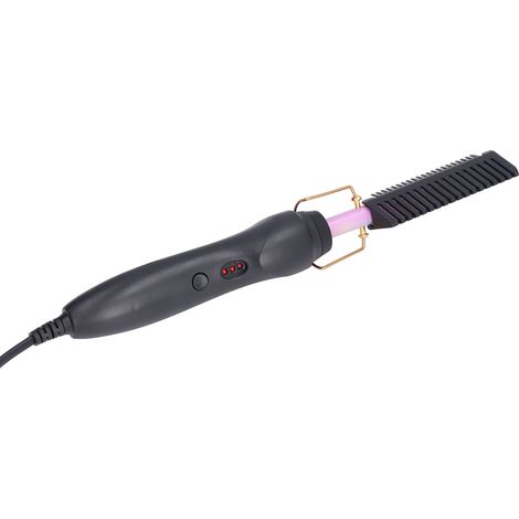 Peigne chauffant uniforme, portable et léger, anti-brûlure, chauffe rapide, réglage facile, peigne lisseur, prise 120-240 V. (1/5)