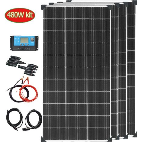 Panneau Solaire, Haute Efficacité, Construction Durable, kit solaire 12V 480W (1/2)