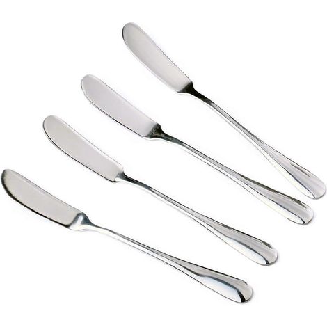 Couteau à fromage, à confiture et à beurre en acier inoxydable argenté, lot de 4 (1/5)