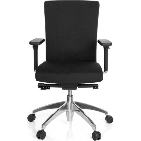 [GEBRAUCHT] B-Ware Hjh Office Bürostuhl Chefsessel Drehstuhl Stoff Schwarz Armlehne Lendenstütze