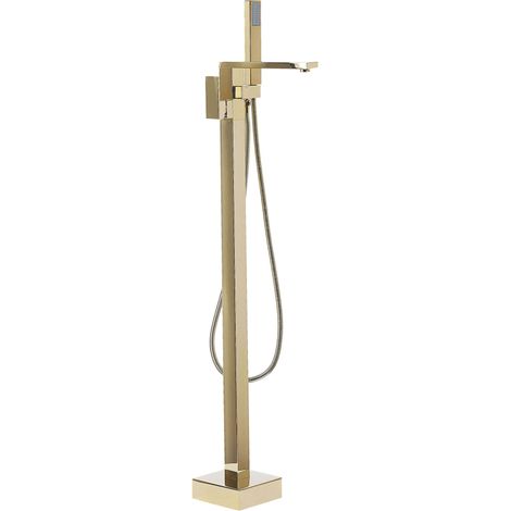 Miscelatore per Vasca da Bagno Freestanding Oro Montato a Pavimento Della