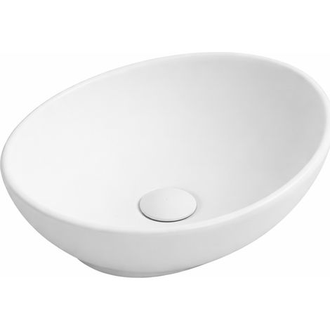 Vasque à poser ovale -40 x 33 cm -Blanc mat -VERA (1/4)