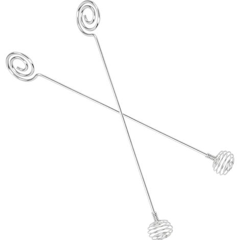 Lot de 2 bâtonnets mélangeurs à café, résistants, robustes et confortables, en spirale élastique. (1/5)