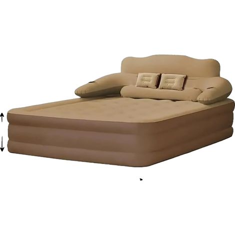 Colchón de camping para exteriores, bomba de inflado integrada, inflado automático, marrón, 203 cm x 152 cm x 48 cm (1/2)