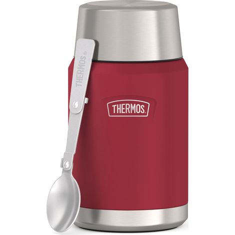 Récipient isotherme pour nourriture Rouge 0,71 l – Maintient les aliments chauds pendant 14 h et froids 24 h, acier inoxydable, absolument étanche, avec cuillère pliable, sans BPA (1/5)