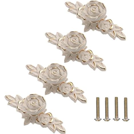boutons de meuble Euro Roses avec plaque fixation, poignées (1/5)