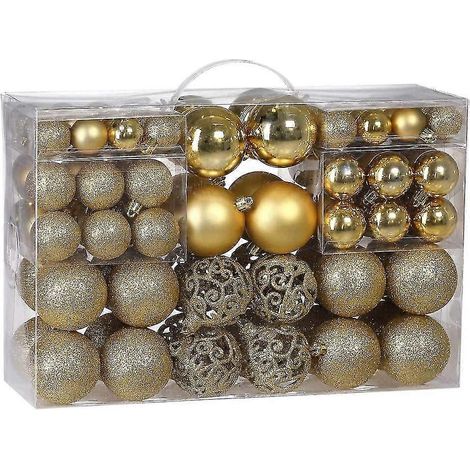 100 pièces - Boules de Noël 3/4/5/6/7/8 cm Sapin Cœurs Bottes Étoiles (1/4)