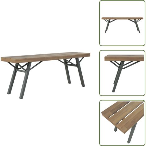 The Living Store Banco de jardín de madera maciza de acacia 120 cm - Banco de madera