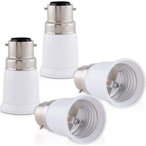Adaptador de 4 casquillos - Convertidor de casquillo B22 a E27 - Portalámparas con base de bayoneta para bombillas halógenas LED (1/4)