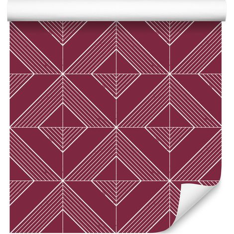 Papel pintado geométrico de diamantes rosas, fondo rosa para salón y dormitorio 50x1000 cm (1/5)