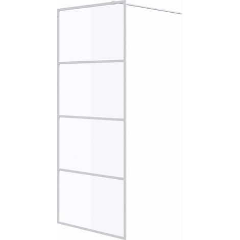 Duschwand für Begehbare Dusche Weiß 80x195 cm ESG-Klarglas vidaXL (1/5)