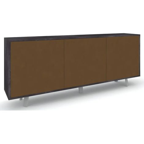 Mobile 3 Ante 177L x 41P x h74 – Finitura Nero Opaco e Ruggine – Sarmog (1/4)