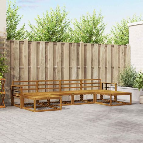 Outdoor-Sofagarnitur 6 pcs Natur Massivholz Akazie