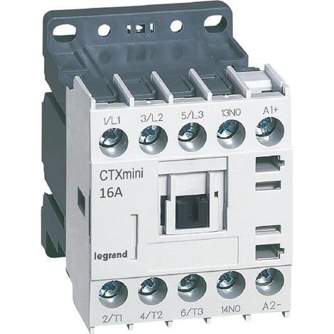 Mini-contacteur de puissance CTX³ 3 pôles 16A avec contact auxiliaire 1NO tension de commande 24V LEGRAND 417061