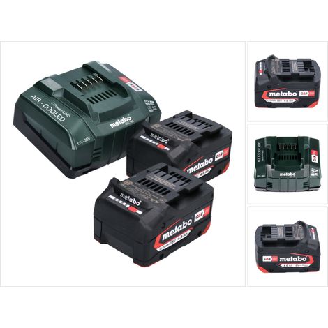 Metabo Basis Set 2x Li-Power Akkupack 18 V 4,0 Ah CAS Li-Ion Akku ( 2x 625027000 ) + ASC 145 Schnell Ladegerät ( ‭627378000‬ )