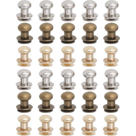 Set of 30 Mini Drawer Knobs for Jewelry Boxes, Small Knobs with Screws for Furniture Doors, Cabinets, Dressing Tables, Wardrobes, Chests of Drawers (Silver, Bronze, Gold) (1/5)