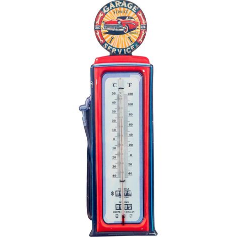 Termometro da parete vintage in latta - Decorazione domestica retrò, piastra metallica in stile classico, ideale come regalo