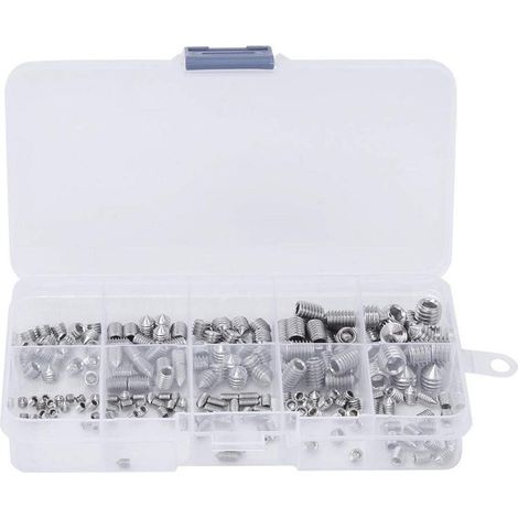 250 pièces Assortiment de vis sans tête Set M3 M8 pour réparation bricolage mécanique et assemblage (1/5)