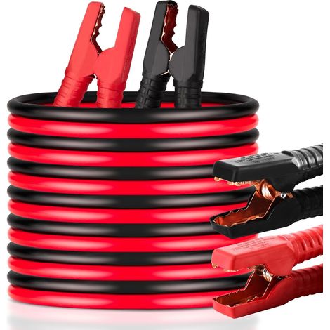 Starthilfekabel für Autobatterien, robuste Starthilfekabel mit PVC-Hülle, 4 m, 1800 A, Notstarthilfe für leere oder schwache Batterien, funktioniert bei allen (1/5)