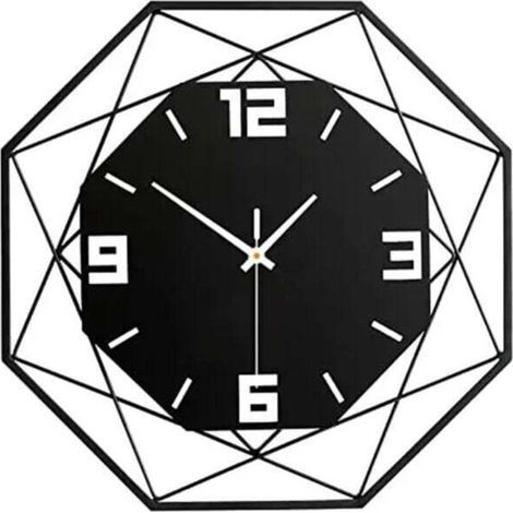 30 cm große Wanduhr aus Holz und Metall, geräuschlos, kein Ticken, für Wohnzimmer, Schlafzimmer, Küche, Büro, große moderne Vintage-Wanduhr aus Holz von DEBUNS (1/5)