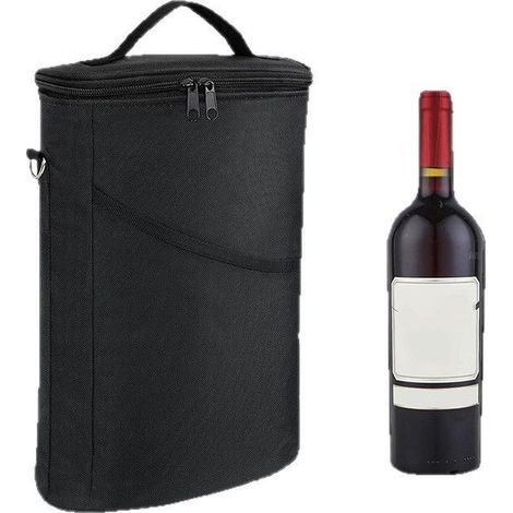 sac isotherme étanche pour bouteille de vin, intérieur rembourré poignées et bandoulière réglable ca (1/5)