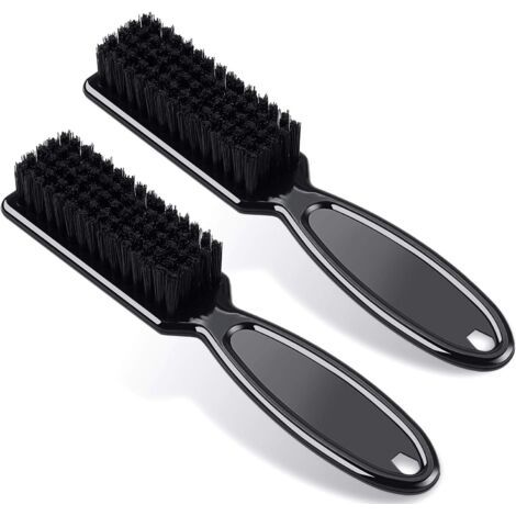 royaluxe-2 Pièces Brosse de Nettoyage de Lame de Barbier Brosse de Tondeuse à Cheveux Outil de Brosse d’Ongles pour Nettoyage de Tondeuse (Noir) (1/5)