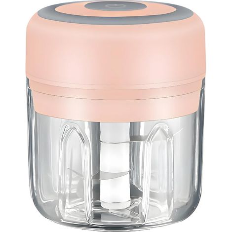 ROSE - Mini robot culinaire électrique et hachoir à ail - 250 ml, chargement USB, 3 lames - Idéal pour hacher les légumes et le poivre (1/5)