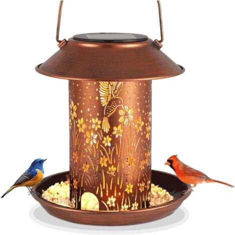 Faisseur d'oiseaux en plein air, lanterne solaire à colibris, étanche extérieure, décoration de jardin suspendue, adaptée à la cour en plein air, terrasse, pelouse (1/5)