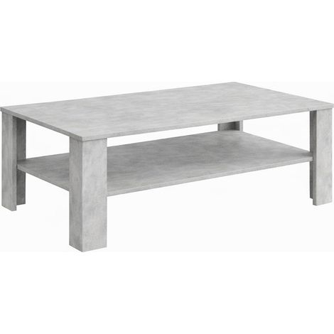 Tavolino Da Caffè Con Ripiano Inferiore E Vano A Giorno Tavolo Basso Stile Nordico Design Minimal Per Soggiorno Salotto Zona Living Struttura Resistente 47 x 110 x 65 Cm Colore Grigio Cemento - Colore (1/5)