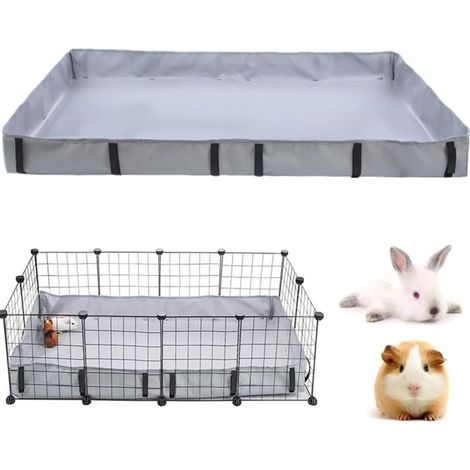 Tapis Cage Cochon d'Inde Imperméable en Tissu Oxford Pipi Pad Lavable pour Cage (Cage Non Incluse) Toile de Rechange pour Cage Coussinets Pipi pour Lapin Hamster (Gris)