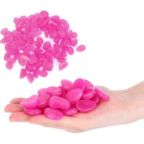 100 pierres lumineuses fluorescentes décoratives pour jardin, cour, intérieur, aquarium, paysage, violet (1/5)