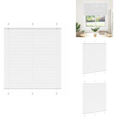 Store plissé blanc 115x100cm largeur du tissu 114,4cm polyester - Store Plissé - Stores Plissés - Store Plissé De Fenêtre - Plisse Aveugle (1/5)