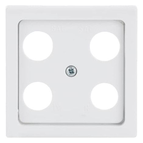 Busch-Jaeger Plaque centrale TV/Radio/2x SAT 4 fois blanc studio - Plattform 63 (1743-04-84), 2CKA001724A4377