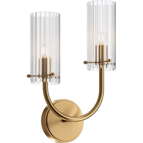 Applique Contemporanea Arco Struttura In Metallo Ottone 1 Luce Diffusore Vetro (1/5)
