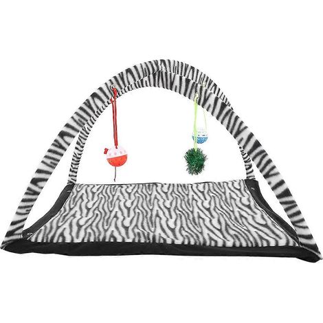 Tente-lit pliable multifonctionnelle pour chat, tapis de jeu et couverture avec balle suspendue - Accessoires pour animaux (1/2)