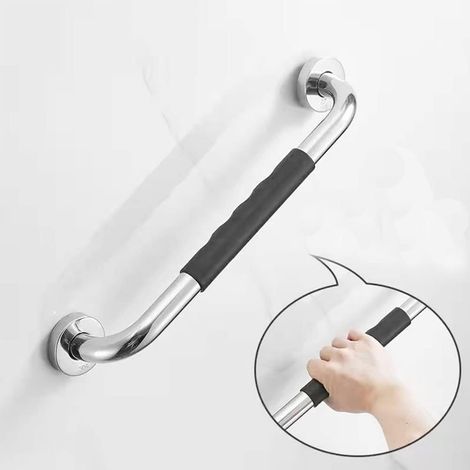 Maniglia per doccia antiscivolo da 43 cm, supporto per corrimano di sicurezza per barra di equilibrio per bagno in acciaio inossidabile cromato, maniglia per vasca, diametro 2,5 cm (1/4)