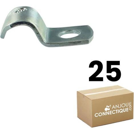 Boîte de 25 attaches métalliques perforées Ø40 pour câble, gaine ICTA, fourreaux, cuivre, tuyau flexible et rigide - Ram